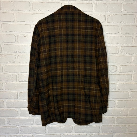 Pendleton Vintage Flannel Jacket Shirt 1960's 100% Wool Plaid Men's Size Small - Picture 5 of 5